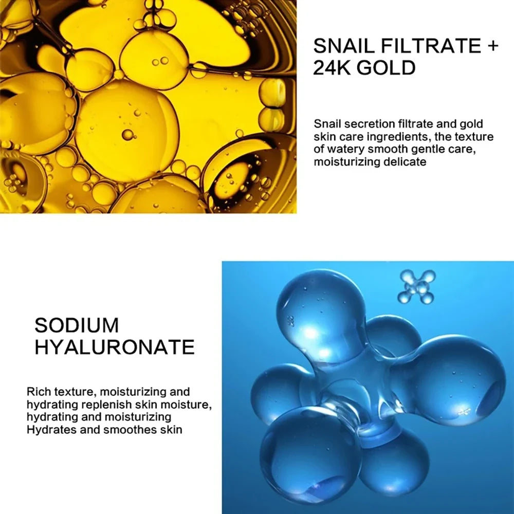 24K Golden Snail Collagen Cream Moisturizing and Skincare Essential Oil Control Facial Beauty Product Formulated for Women Tri Light Beauty