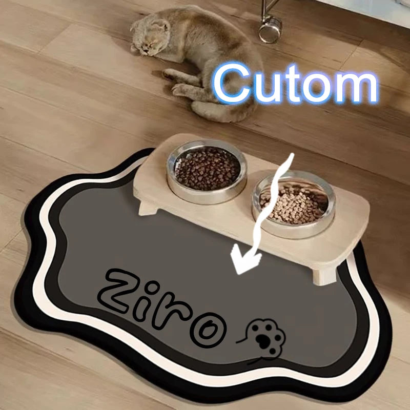 Custom Pet Feeding Mat Cute Shape Dog Diatom Mud Floor Mat Non-Slip Waterproof Home Decoration Dog Feeding Pad Pi-Mart