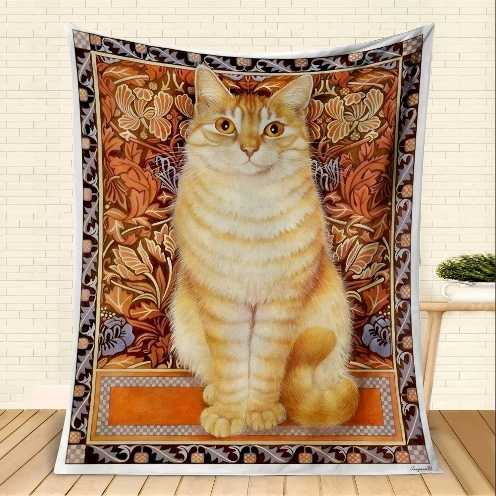 1PC Throw Cute Animals theme Cats Dogs Lover Flannel Blanket Gifts Soft Warm thin Blankets for Sofa Bed Car Camping all season Pi-Mart