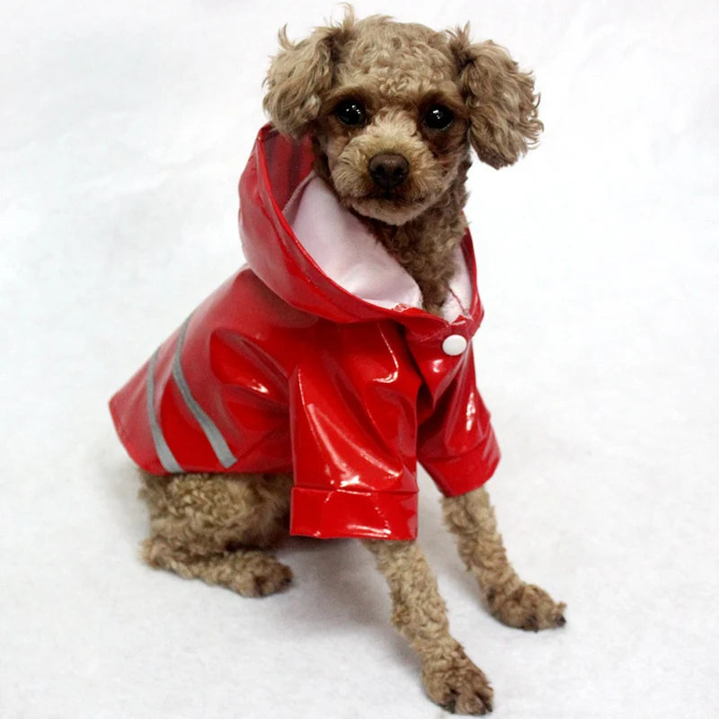 Waterproof Dog Jacket PU Dog Raincoat For Small Dogs Cats Reflective Puppy Raincape Chihuahua Yorkies Raincoat Pet Poncho Pi-Mart