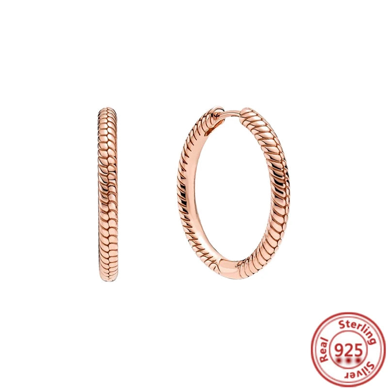 Hot Sale 925 Sterling Silver Heart Earrings Fit Original Charms Hoop Earrings For Women Girls Stud Earring Fine Jewelry Gifts Pi-Mart