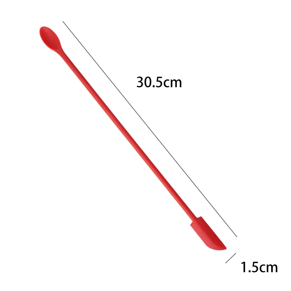 1Pc Silicone Double-End Cosmetic Spoons Odorless Mini Jar Scraper Set for Candle Making, Makeup & Beauty Product Residue Removal Tri Light Beauty