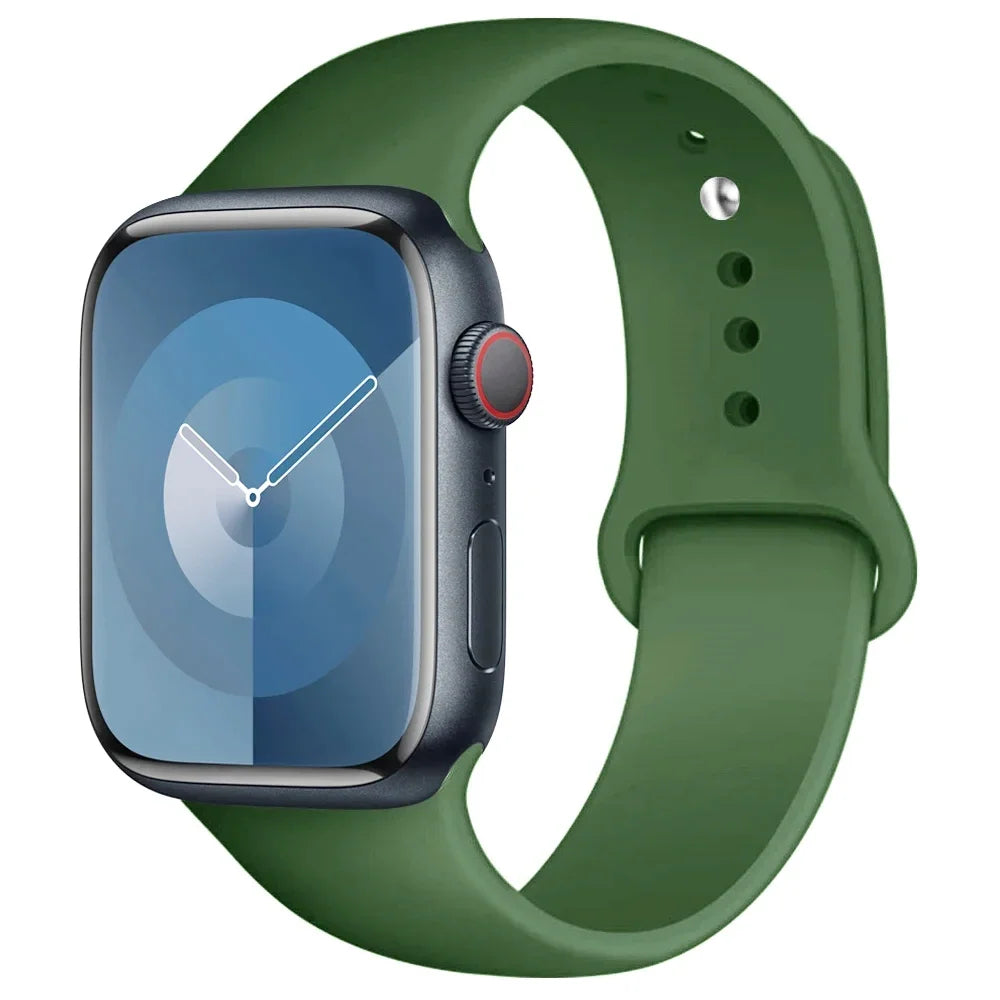 Silicone Band For Apple Watch strap 44mm 45mm 40mm 41mm 42-38mm 45 mm sport bracelet iwatch series 8 7 6 5 4 3 SE 9 Ultra 2 49mm LadyShow.Store