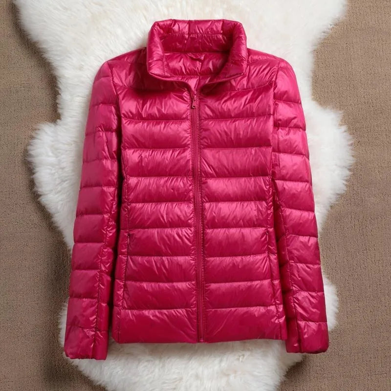 Light Down Coat Women Spring Jacket Fashion Short Ultra Lightweight Packable Puffer Coats Female Down Warm Slim Fit Parkas LadyShow.Store