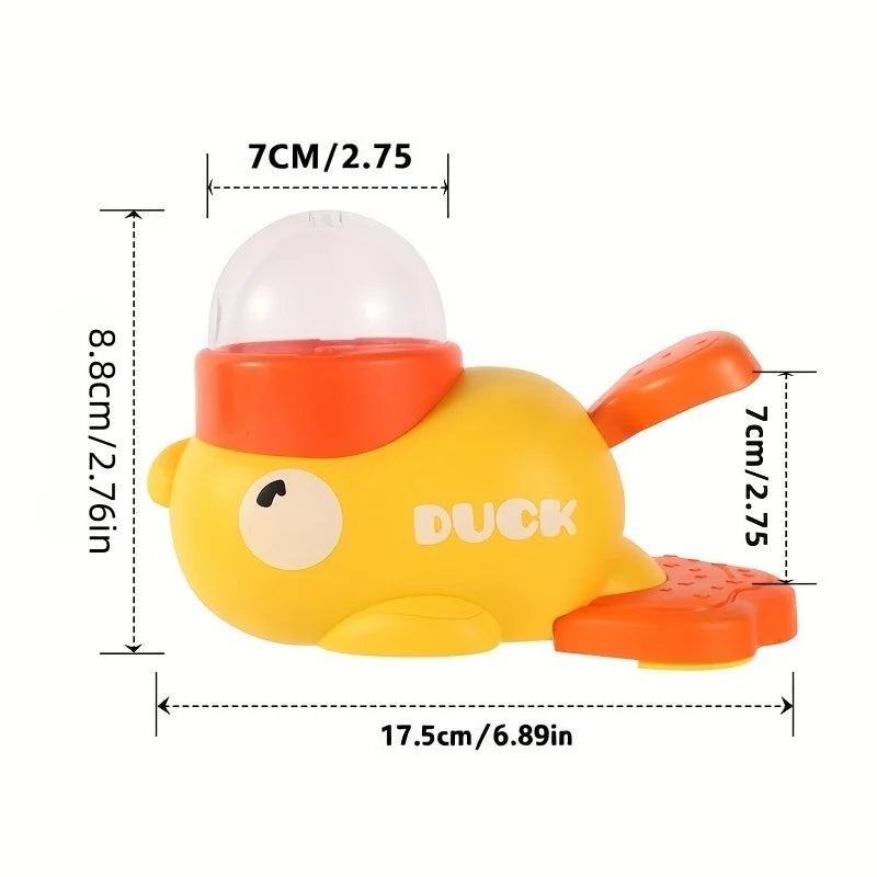 Interactive Cat Feeder Toy, Interactive Cat Toy - No Battery Needed, Manual Press Food Dispenser for All Cats, Duck Design Pi-Mart