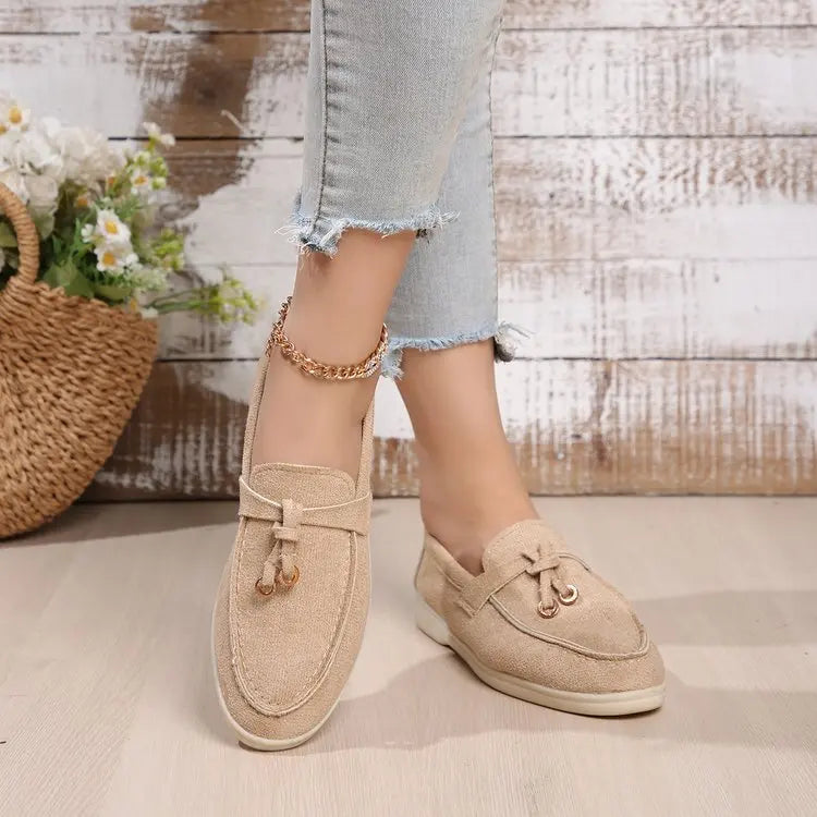 Comfortable Spring and Autumn New Large Size Soft Sole Women's Shoes British Style Fashion Flat Shoes Comfortable Casual Shoes Pi-Mart