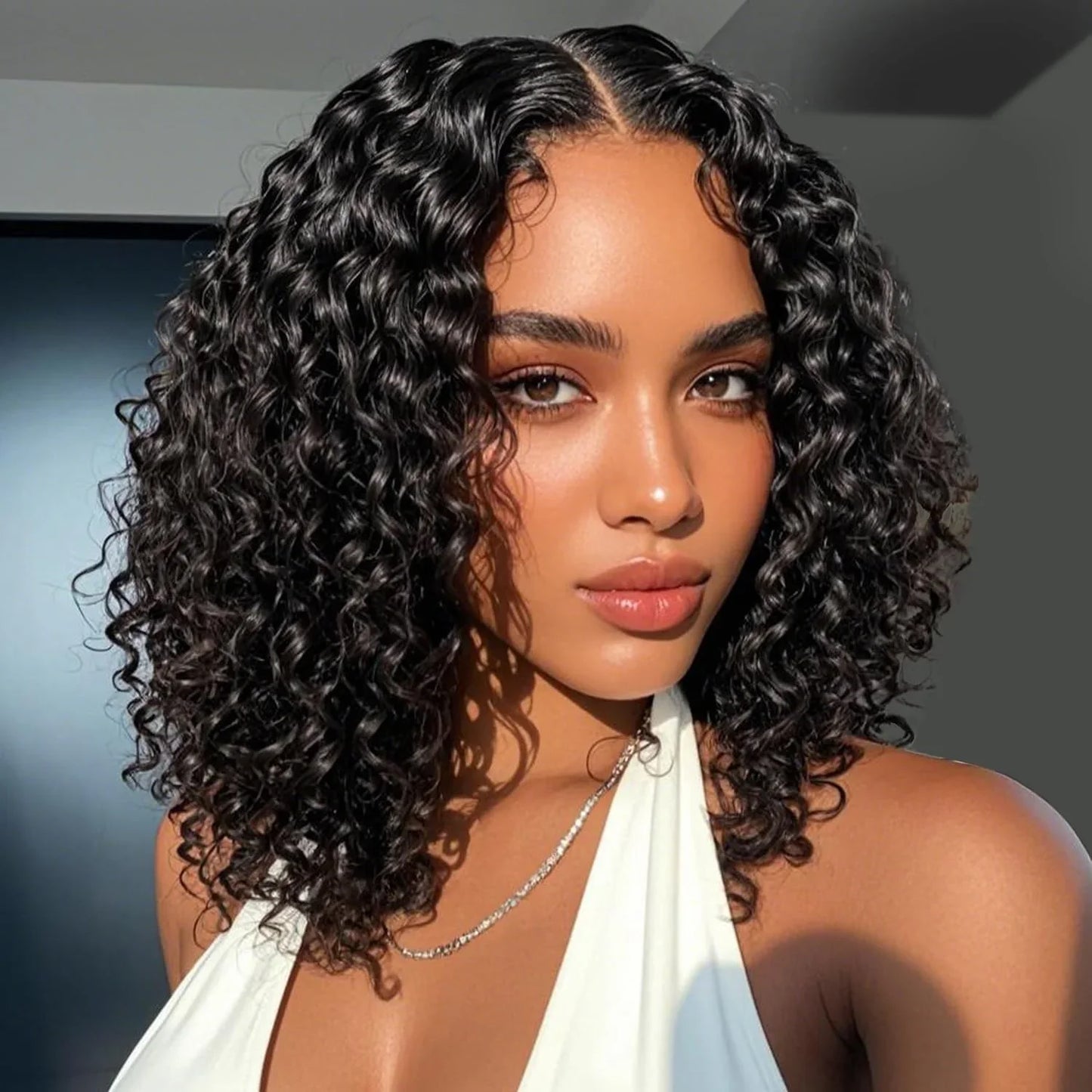 250Density Glueless Short Bob Wig 10 Inch Deep Wave Lace Front Bob Wigs Human Hair 5x5 Glueless Bob Wig Human Hair Ready To Wear LadyShow.Store