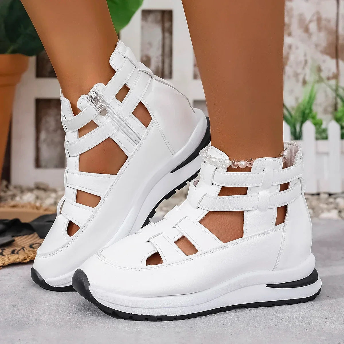 Women Sandals New Closed Toe Office and Career Summer Solid Wedge Shoes for Women New High Quality Buckle Strap Sandals Women LadyShow.Store