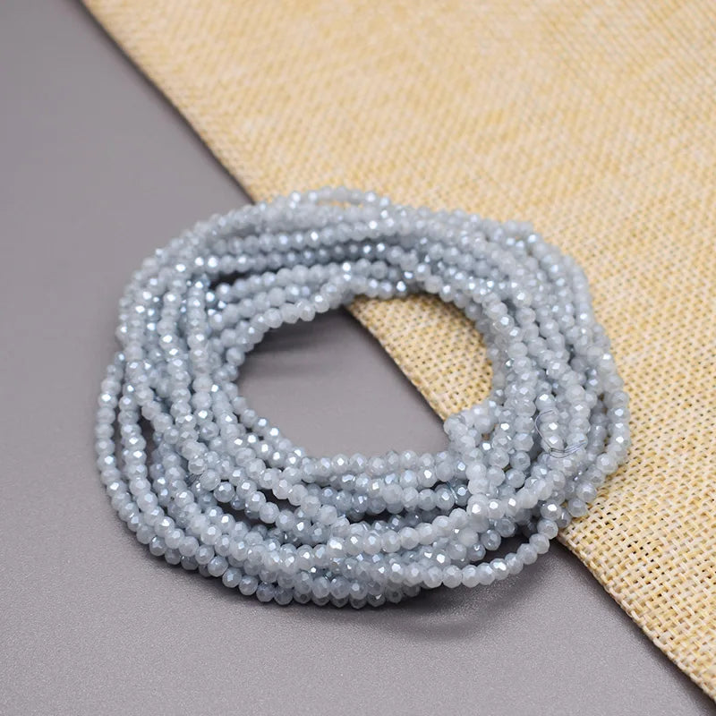 Yanqi 2 3 4mm Rondell Austria Faceted Crystal Beads Round Glass Beads Loose Spacer Beads for Jewelry Making DIY Pi-Mart