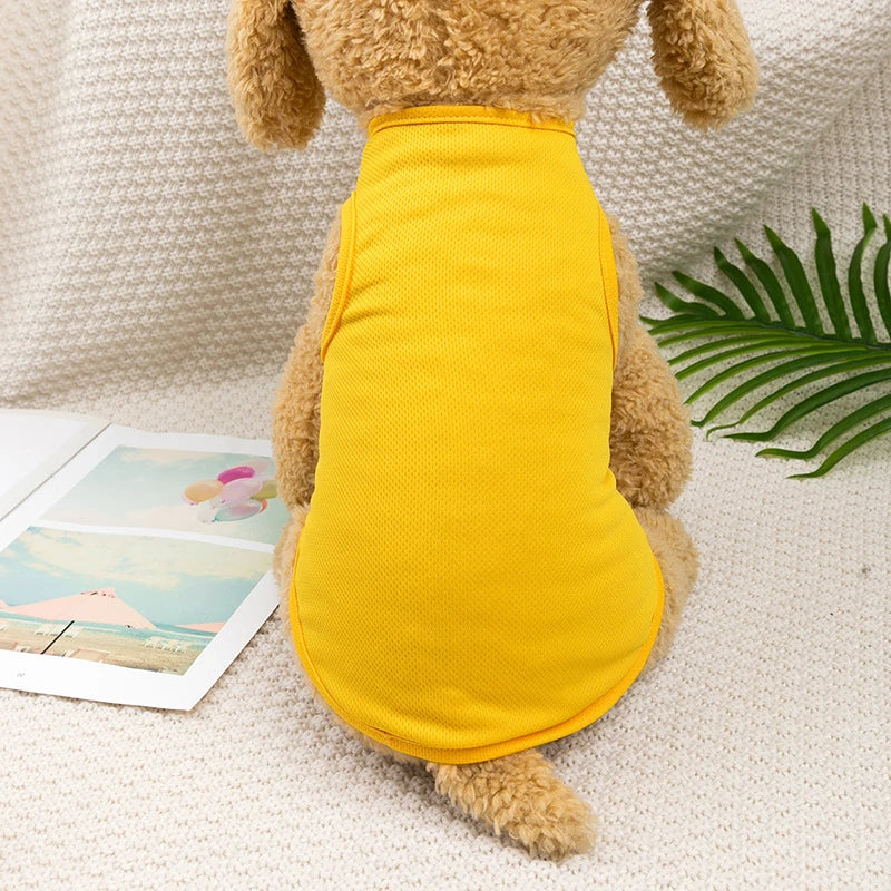 Solid Red Yellow Pet Cat Vest for Small Dogs French Bulldog Puppy Summer Clothes Breathable T shirt Unisex York Dog Pet Products Pi-Mart