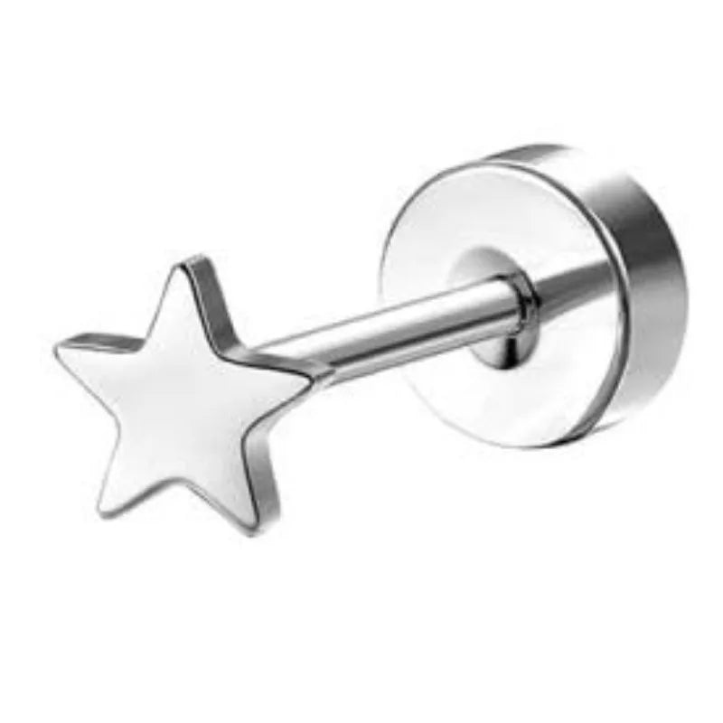 Bobisty 1pc Earrings for Sensitive Ears Surgical Stainless Steel Earrings for Women Dainty Flat Back Earring Stud Hoop Cartilage Pi-Mart