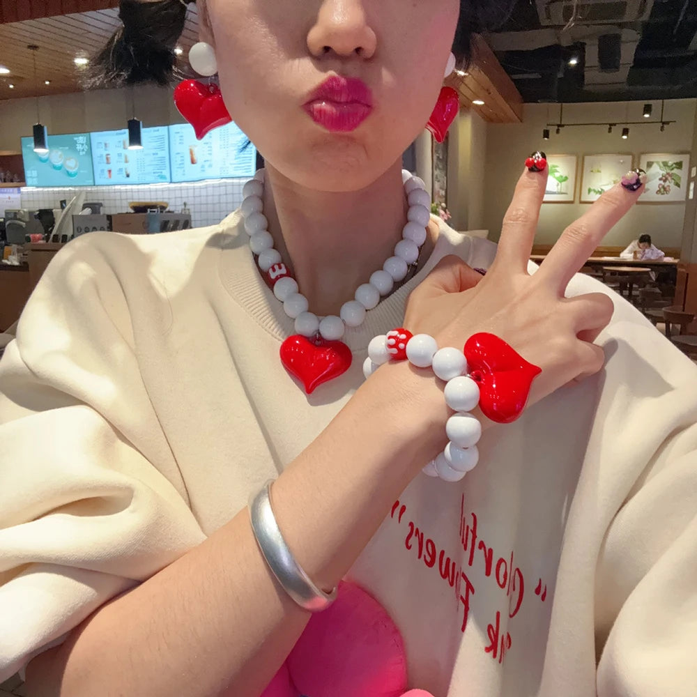 Fashionable Summer Pendant Necklace Simple And Elegant Bracelet Sweet Necklace New Heart-Shaped Jewelry Accessory Pi-Mart