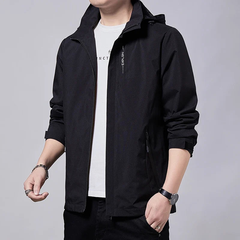 Chubasquero impermeable para exteriores para hombre, abrigo ligero para ciclismo con capucha, ropa de calle, chaqueta a prueba d LadyShow.Store