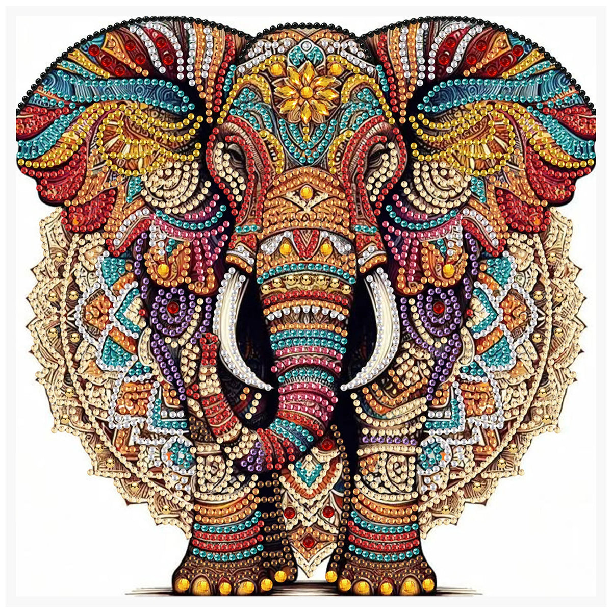 5D DIY Diamond Painting Kit Elephant Pattern Decoration DIY Alien Drill Diamond Mosaic Art Gift Crafts Wall Home Decoration Pi-Mart