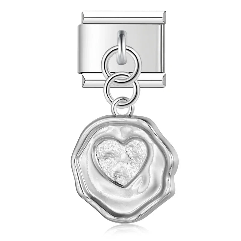 Hapiship 9mm Width Original Daisy Unicorn Angel Cup Santa Claus Italian Charm Fit Bracelet Stainless Steel Jewelry Making DJ050 Pi-Mart
