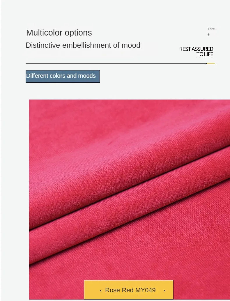 Velvet Fabric By The Meter for Tablecloth Diy Sofa Covers Curtains Sewing Thickened Soft Cloth Plain Black White Winter Textile Pi-Mart