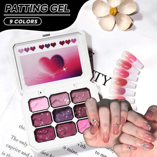 1pc 9 Colors Pink Patting Gel Smudge Canned High Saturation Popular Semi-Solid UV&LED Nail Polish Gel Nail Salon Special Y2K INS Tri Light Beauty