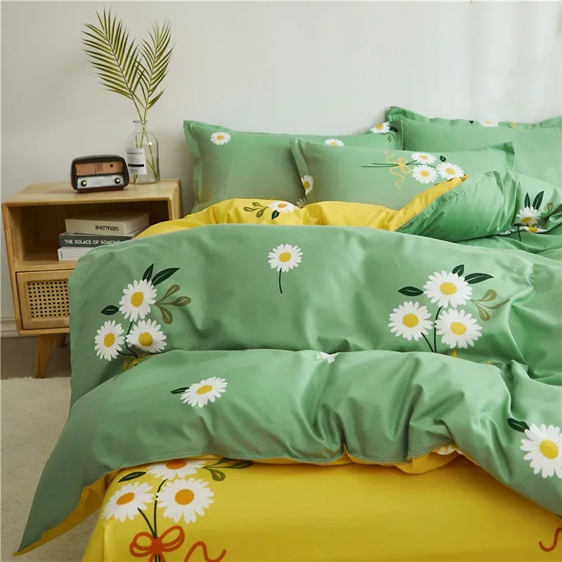 Lovely Cartoon King Size Duvet Cover Set 220x240 Skin Friendly Double Bed Quilt Cover Blanket Comforter Cover and Pillowcase Pi-Mart