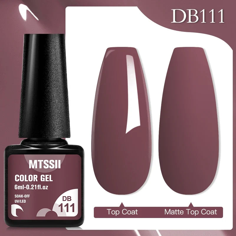 Mtssii 6ML Chocolate Color Gel Nail Polish Brown Semi Permanent UV Gel Autumn Winter Popular Soak Off Nail Art Gel Varnishes Tri Light Beauty