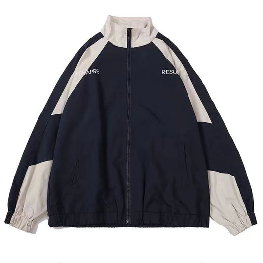 Hip Hop Varsity Jacket Men High Street Patchwork Color Black Windbreaker Coats Women Spring Autumn Thin Fashion College Jackets Pi-Mart