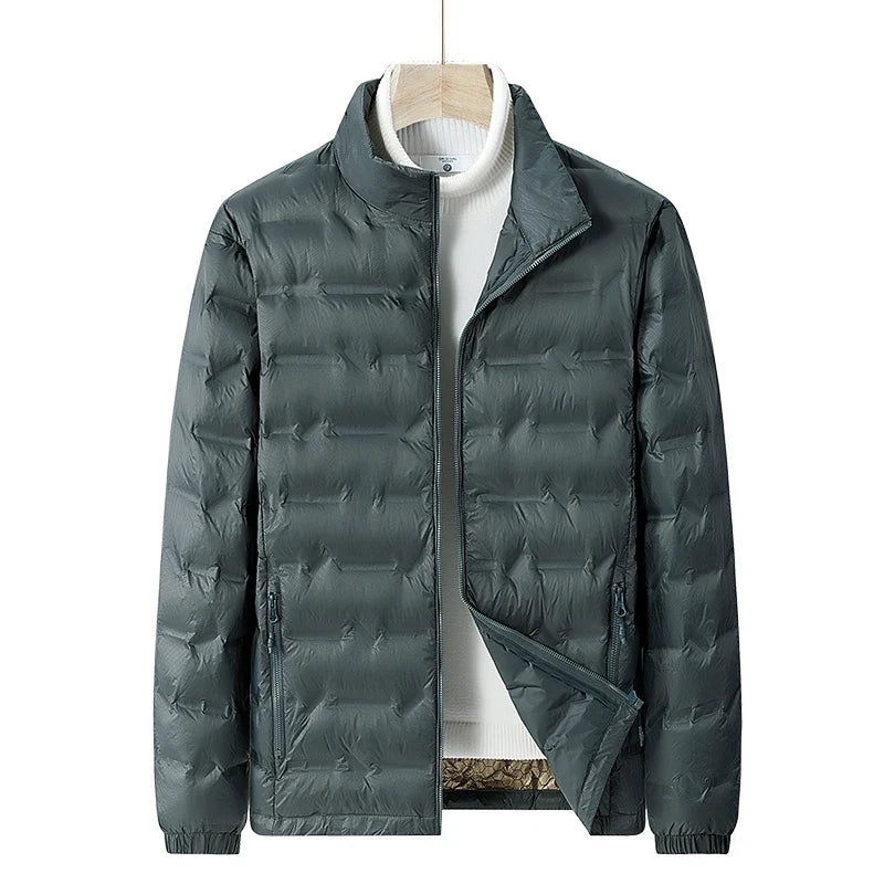 Men Winter New Down Jacket Men Hooded Waterproof Windproof Puffer Jacket Detachable Hat Coat Casual Lightweight Down Jacket Male LadyShow.Store