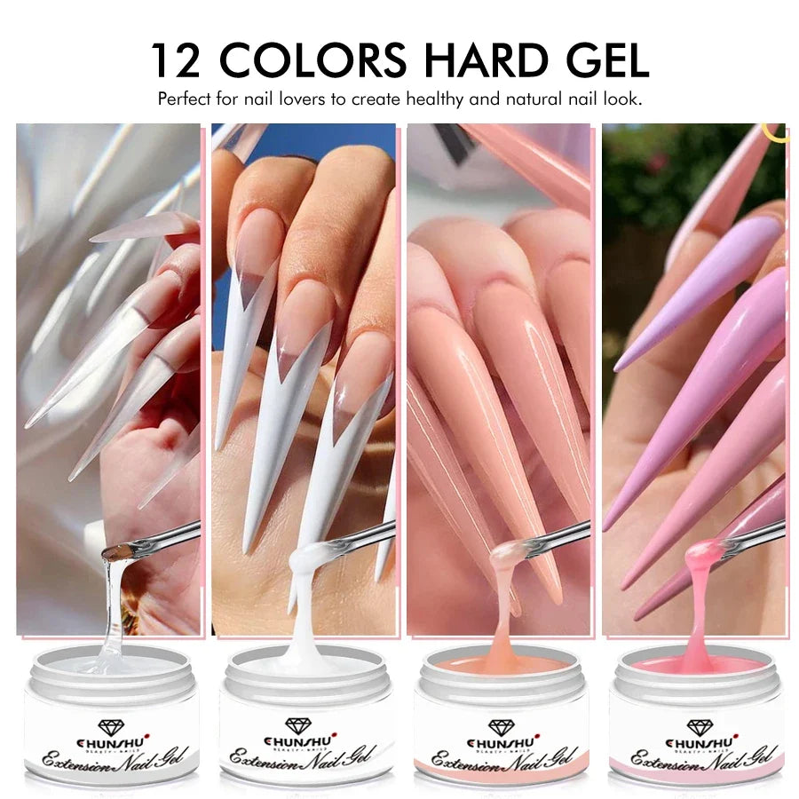 30ML Hard Gel For Nail Extension Milky White Builder Constructor Gel Self Leveling Reinforcement Nail Gels Camouflage Manicure Tri Light Beauty