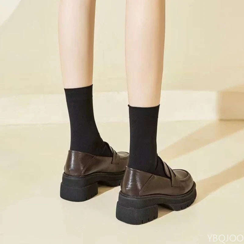 2026 Spring and Autumn Fashion New Style Casual Comfortable Versatile Women's Le Fu Shoes Retro Shallow Mouth Single Shoes LadyShow.Store