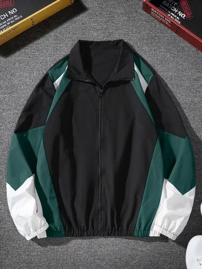 Men's Color-Blocked Jacket, lightweight, Casual, Travel, Windproof and Wear-Resistant, High-Quality Fabric, Boyfriend Gift LadyShow.Store