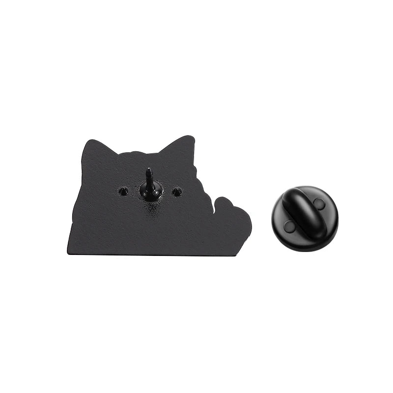 Thumb Up Crying Cat Enamel Pin Kawaii Humorous Animal Brooch Lapel Backpack Badge Funny Jewelry Gifts For Cat Lovers Friends Pi-Mart