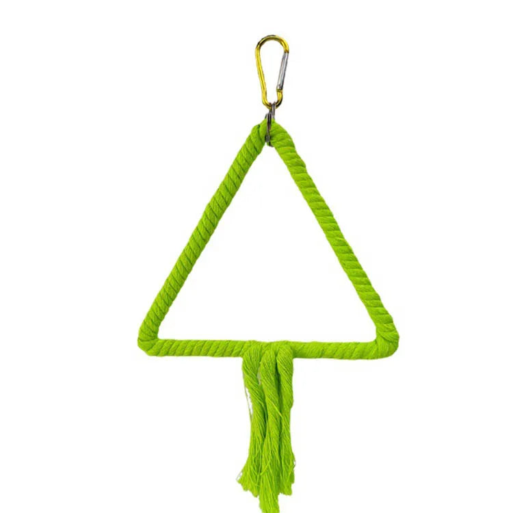 Wooden Bird Toys Small Parrot Chewing Training Toys Cotton Rope Swing Hanging Ring Bell Bird Cage Climbing Ladders Pet Supplies Pi-Mart