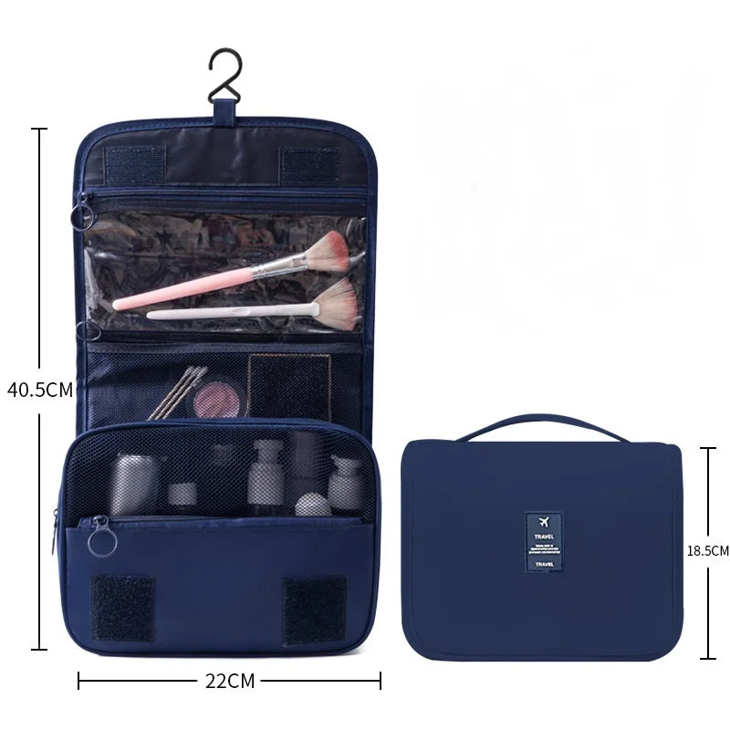 Travel Hanging Makeup Bag Large Capacity Portable Hand-held Storage Wash Bag with Simple Hook for Cosmetic Organization Pi-Mart