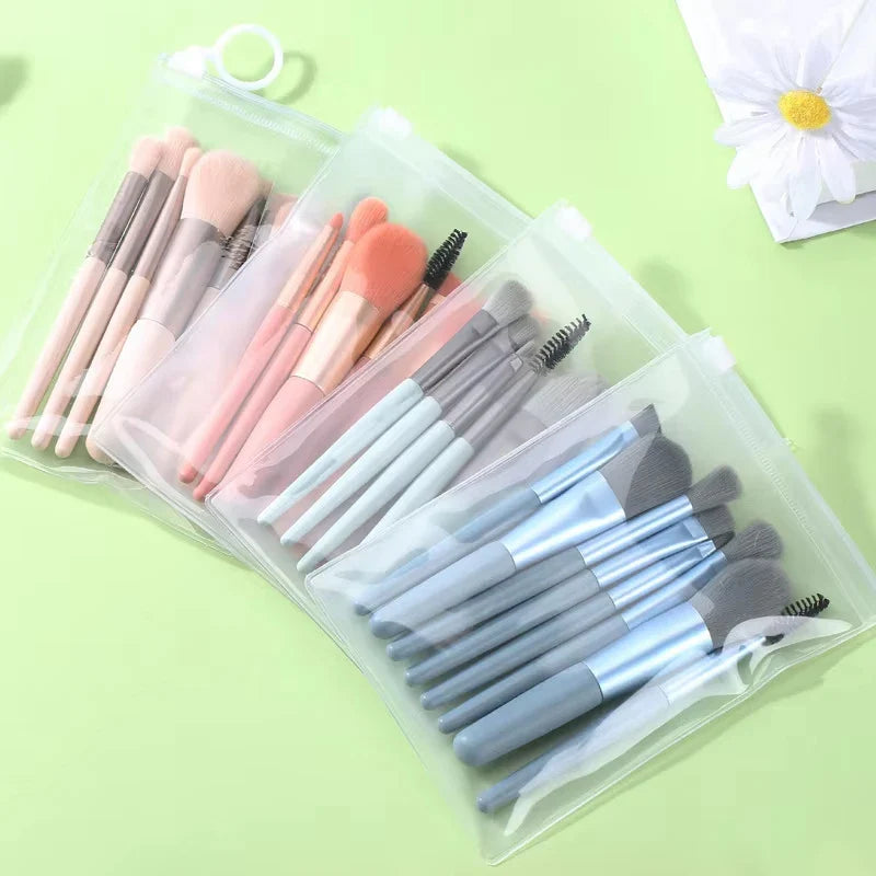 8-Piece Mini Soft and Fluffy Makeup Brush Set, Perfect for Makeup Beginners, Used for Foundation, Blush, and Eyeshadow to Create LadyShow.Store