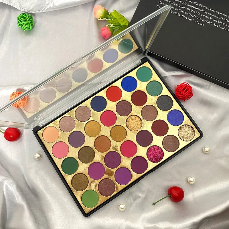 35 Color Eyeshadow Tray Daily Makeup Matte Lasting Nightclub Eyeshadow Pearl Fine Shimmer Waterproof Is Not Easy To Faint Pi-Mart