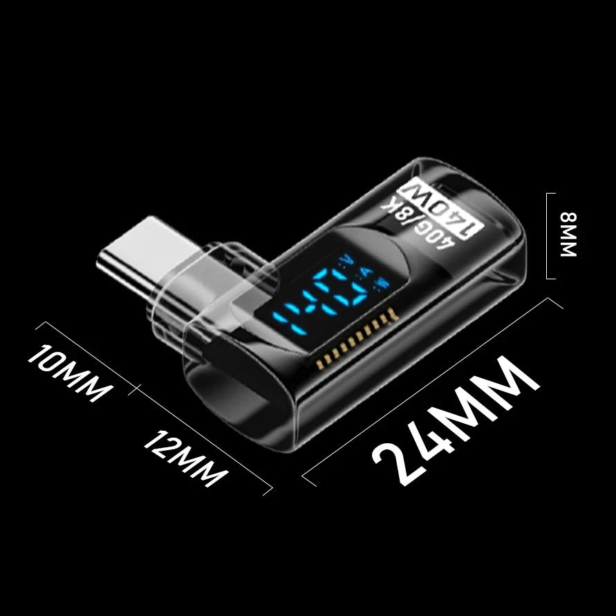 90 Degree USB C Adapter Right Angle U Shape Type C Adapter 40Gbps Data Transfer PD 140W USB4.0 8K 60Hz Video for Thunderbolt 3/4 Pi-Mart
