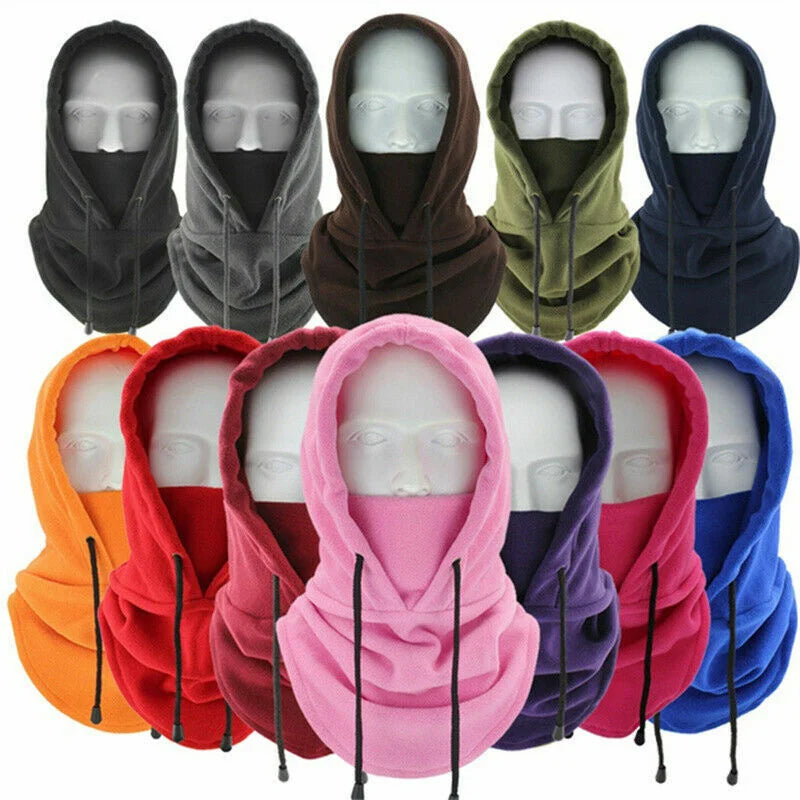 Thermal Fleece Balaclava Hat Hooded Neck Warmer Cycling Face Mask Outdoor Winter Skiing Sport Face Mask Men Cycling Masked Caps Pi-Mart