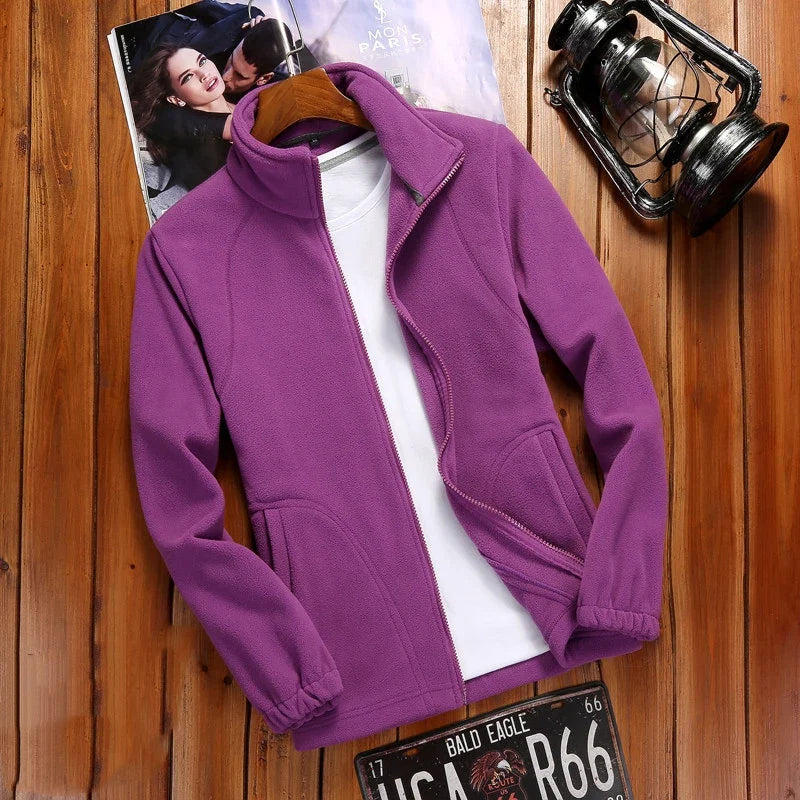 2023 New Winter Women's Zipper Cardigan Sweatershirt Warm Coral Fleece Jacket Ladies Outdoor Running Polar Fleece Coat Clothes LadyShow.Store