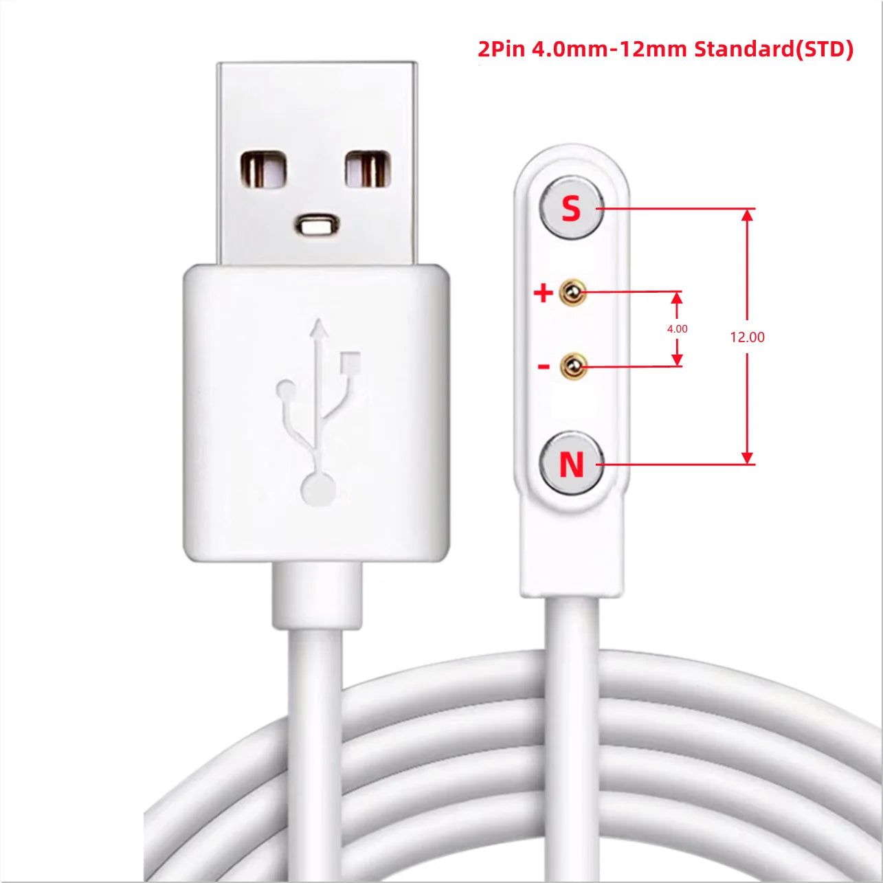 2Pin 4Pin 5Pin Magnetic Charging Cable USB to Pogo Pin for Smart Watch Earphone Wristband 60cm 5V Magnetic Dock Charger Adapter LadyShow.Store