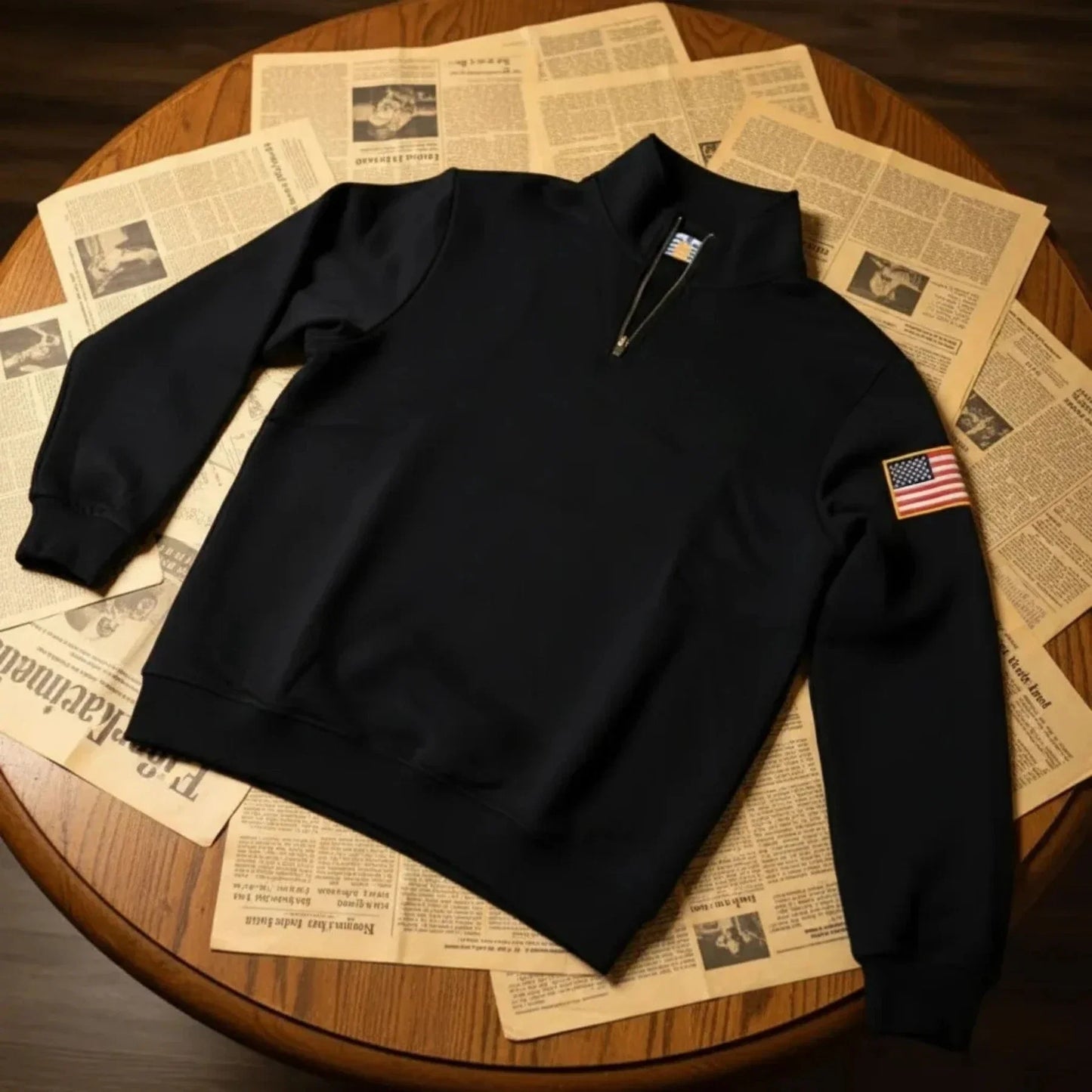 Low-key Style Quarter Zip Pullover Y2k Stand Collar Embroidered Hoodies Sweatshirt Mens Oversize Sweatshirt Hoodie K Pop Clothes LadyShow.Store