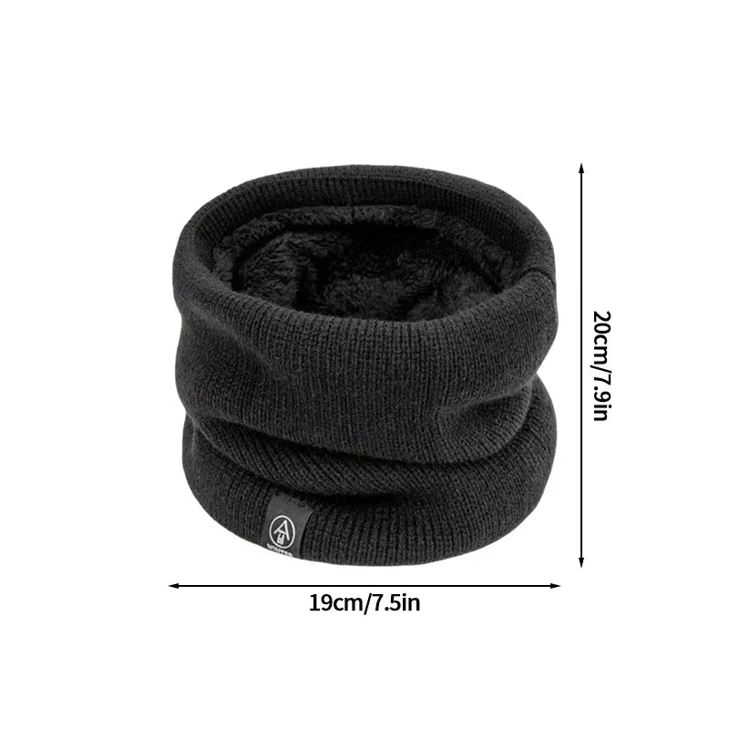 Warm Knitted Scarf Thickened Plush Windproof Winter Neck Gaiter Cold-proof Outdoor Sport Skiing Running Men Women Tube Scarf Pi-Mart