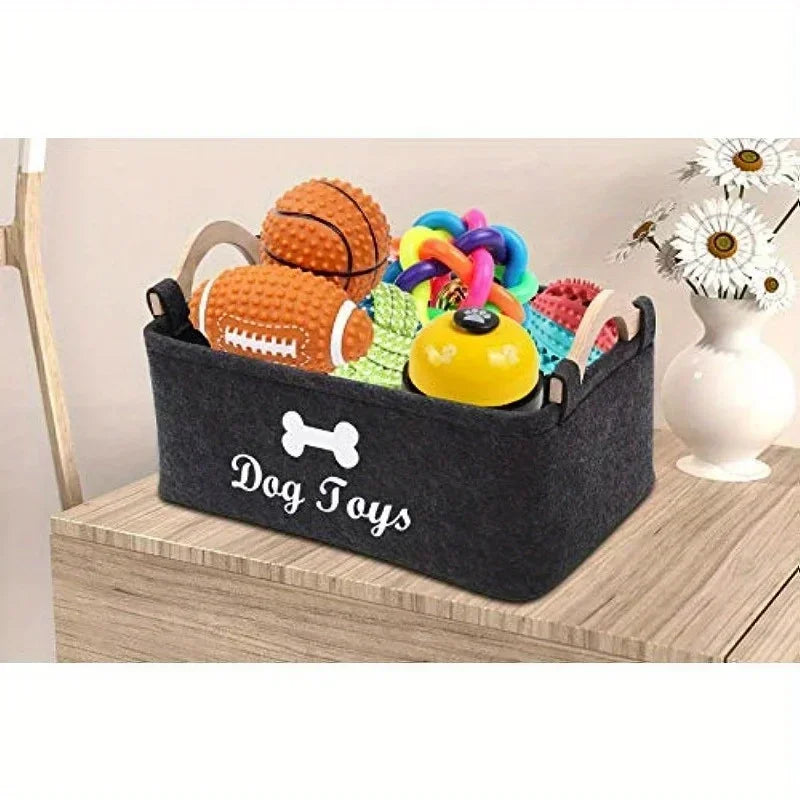 Felt pet toy box, dog toy box, storage basket box - perfect for organizing pets Pi-Mart