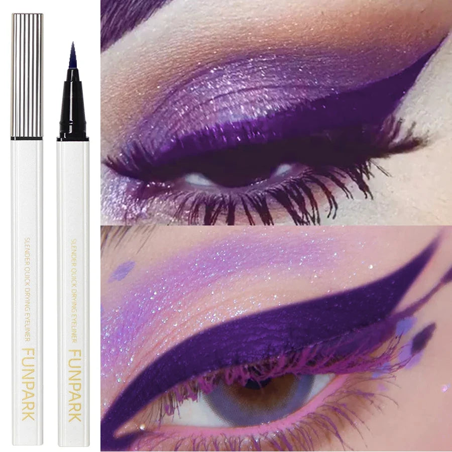 1PC New Purple Fine Liquid Eyeliner Long Lasting Eye Pen Waterproof Quick-drying Korean Makeup Products Beauty Matte Eye Pen Tri Light Beauty