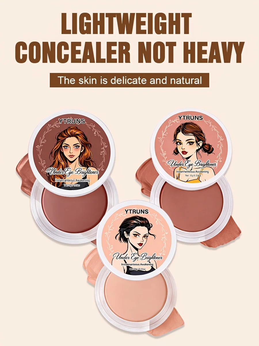 Under Eye Concealer Cream Makeup, Lightweight Smooth Texture Eye Concealer Cosmetic, Natural Skin Tone Finish, 3 Shades Pi-Mart