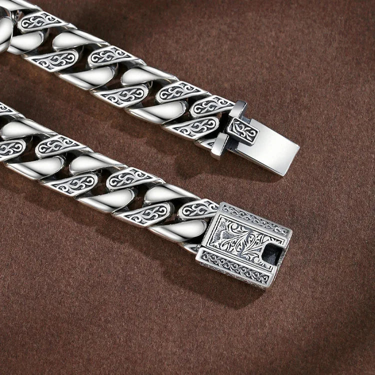 S925 Sterling Silver Timeless Vine Garland Buckle Retro Punk Tank Bracelet Jewelry Creativity Gift Factory Price Pi-Mart