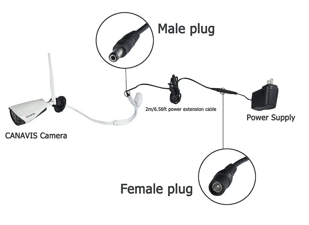 DC Extension Cable 1M 2M 3M 5M 10M 5.5x2.1mm Female to Male Plug for 12V 5V 24V Power Adapter Cord Home CCTV Camera LED Strip Pi-Mart