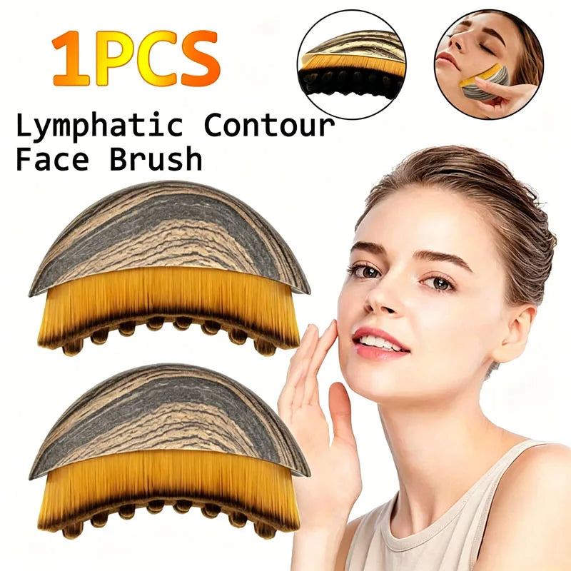 Precise Fit Ergonomic Lymphatic Contour Face Brush Face Lymph Drainage Massager V Line Sculpt Skin Tightening Beauty Tool Tri Light Beauty