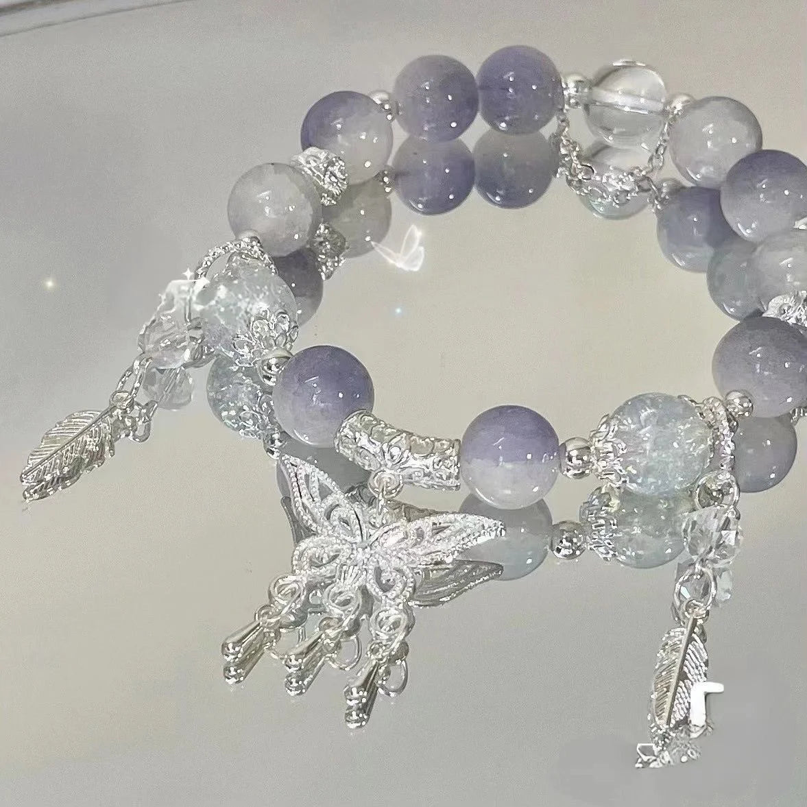 New Simple Beads Crystal Bracelet For Women Girls Korean ins Flower Fox Feather Tassel Bracelets Best Friend Jewelry Gifts 2024 Pi-Mart