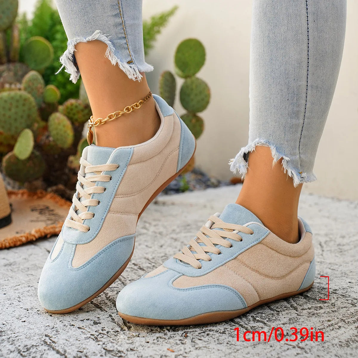 Women's Casual Flat-soled Non-slip Wear-resistant Sport Shoes Spring Autumn Round-toe Soft and Comfortable Women Single Shoes Pi-Mart
