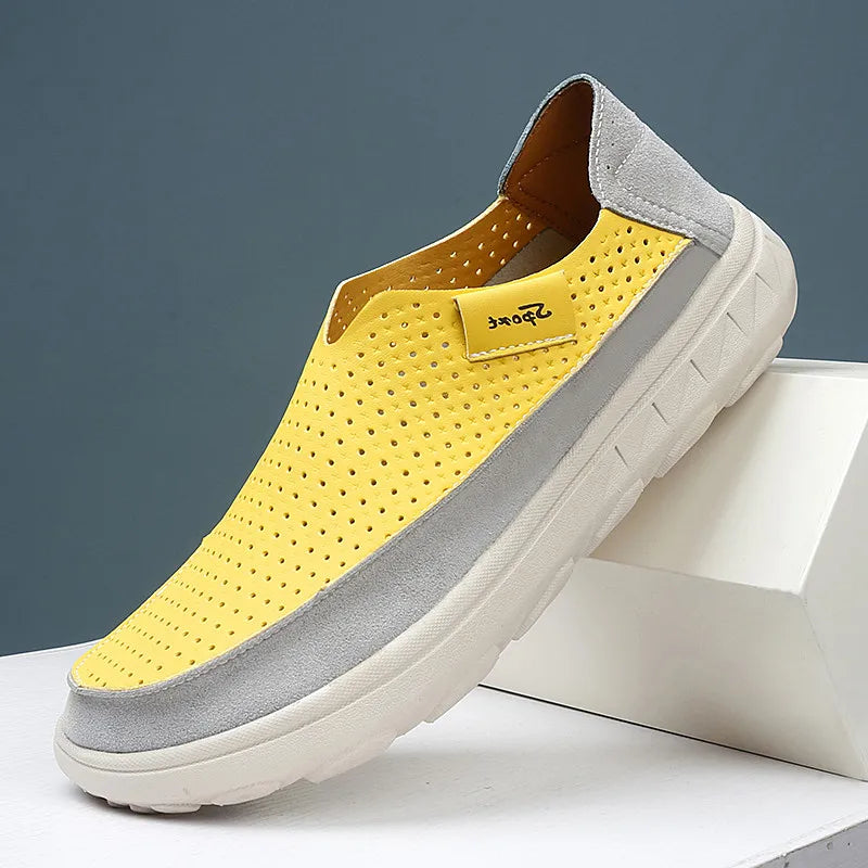 2026 New Men's Casual Shoes Fashion Comfortable Men's Shoes High Quality Leather Men Driving Shoes Handmade Flat Shoes Size 46 Pi-Mart