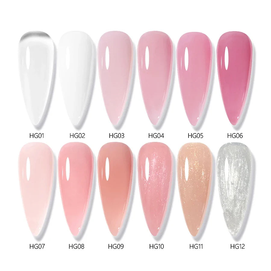 30ML Hard Gel For Nail Extension Milky White Builder Constructor Gel Self Leveling Reinforcement Nail Gels Camouflage Manicure Tri Light Beauty