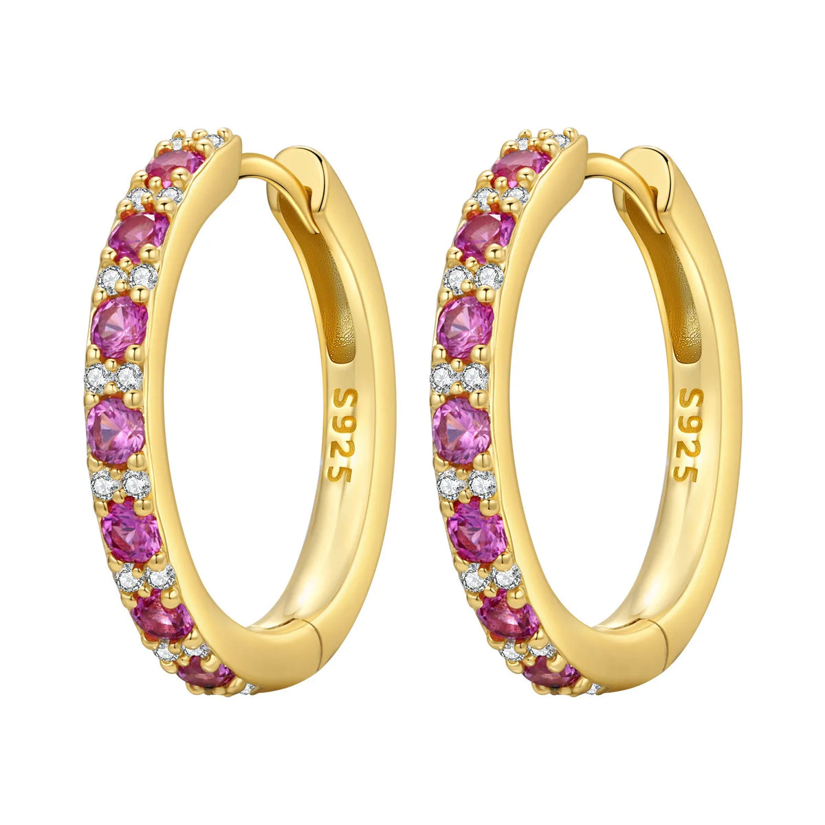 PANPOKI S925 Sterling Silver Purple Zircon Series Earrings Hoop Earrings For Women Jewelry Original Party Trendy Gifts Pi-Mart